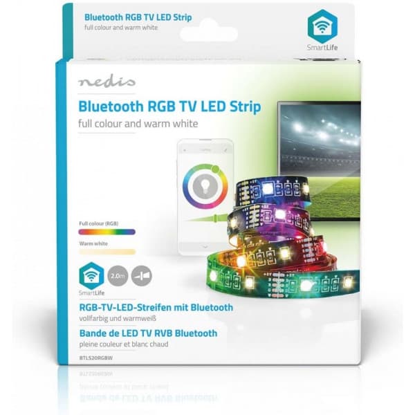 Nedis SmartLife -LED-valonauha, lämmin valkoinen + RGB, bluetooth, 2 m
