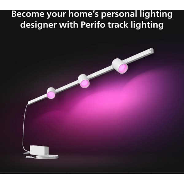 Philips Hue Perifo -smartljusrailsystem startpaket för väggmontering, White and Color Ambiance, vit