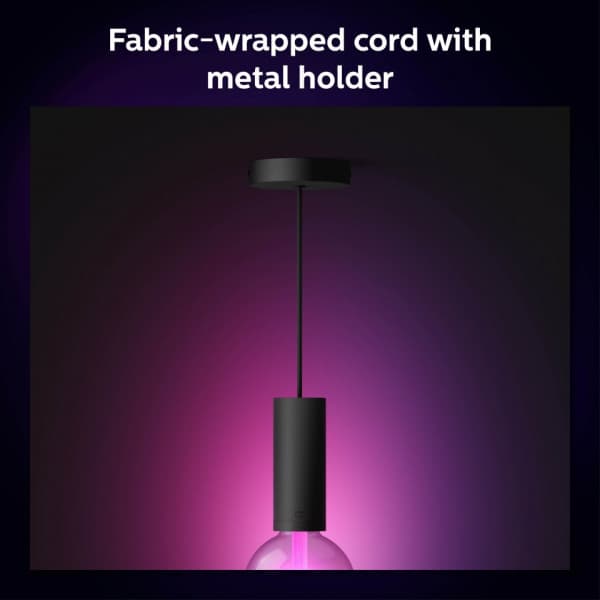 Philips Lightguide Cord - hængende kabel til lampe, sort, E27