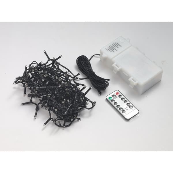 Enne Twinkle batteridriven dekorationsljussats, 200 LED, 5 m, varmvit