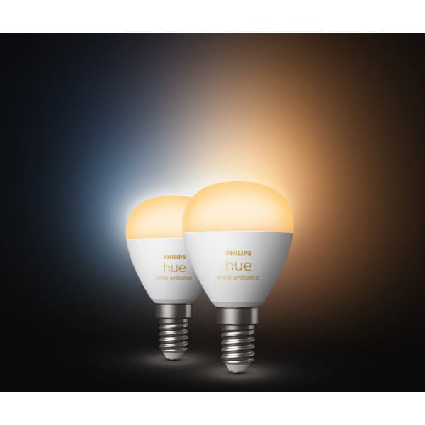 Philips Hue White Ambience Luster smartlampe, E14, P45 2 stk.