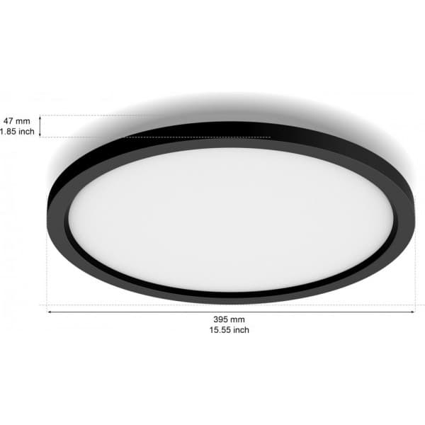 Philips Hue Aurelle loftlampe, 21 W, 2200-6500 K, rund, sort
