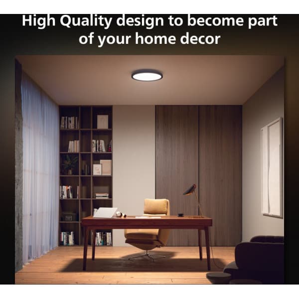 Philips Hue Aurelle loftlampe, 21 W, 2200-6500 K, rund, sort