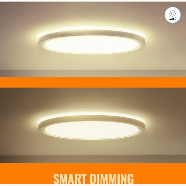 WiZ SuperSlim loftlampe, rund, hvid, WiFi, 22 W, RGB, 2200-6500 K, 2600 lm