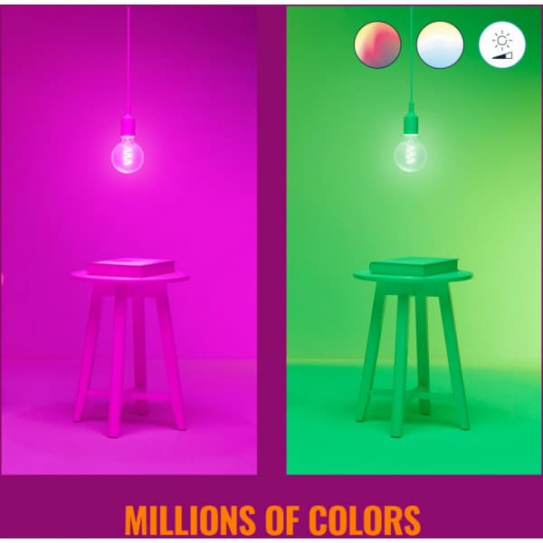 WiZ smartlampe, E27, G95, RGB, Wi-Fi, 2200-6500 K, 470 lm, 1 stk.