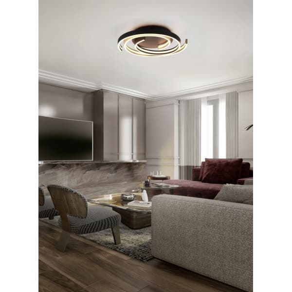 Trio Caya LED taklampa, 6800 lm, 2300/3000/4000 K, LED 58 W, 50 cm, aluminium