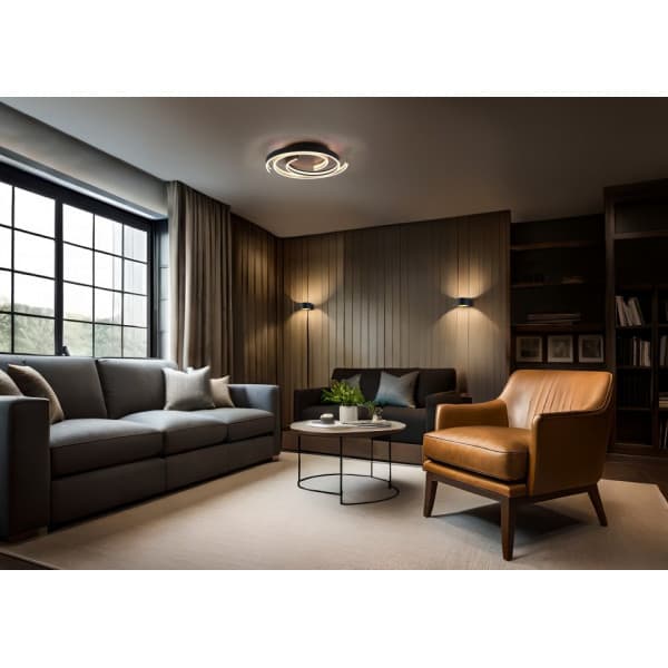 Trio Caya LED taklampa, 6800 lm, 2300/3000/4000 K, LED 58 W, 50 cm, aluminium