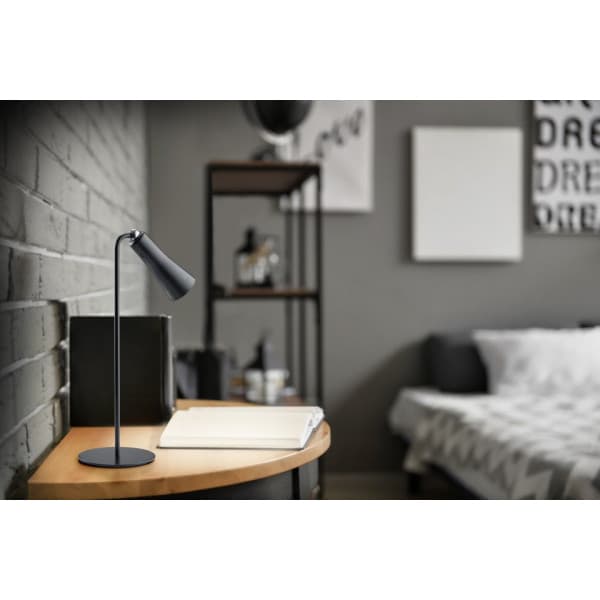 Trio Maxi genopladelig bordlampe, 200 lm, 3000 K, LED 2 W, mat sort