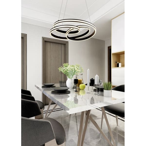 Trio Nuria hængelampe, 7200 lm, 2300/3000/4000 K, LED 60 W, mat sort