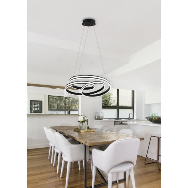 Trio Nuria hængelampe, 7200 lm, 2300/3000/4000 K, LED 60 W, mat sort