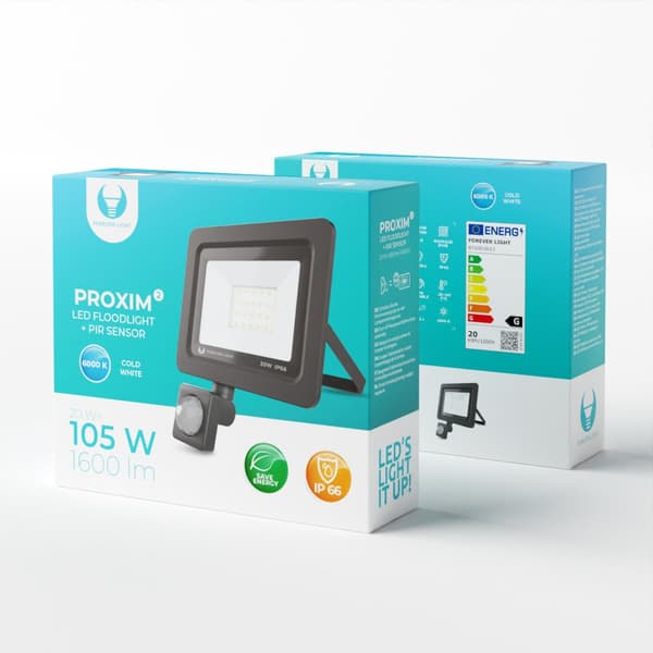 Forever Light Floodlight LED PROXIM II / 20W / 6000K / PIR / IP66