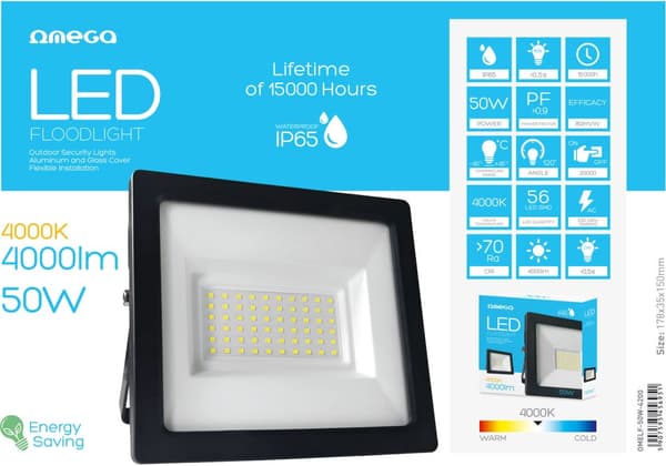 Omega LED floodlight 50W 4200K (45695)