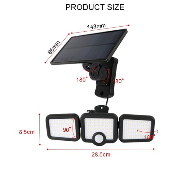 Forever Light SUNARI Solar Lamp LED PIR / 10W / 800lm / 6000K / 2400mAh