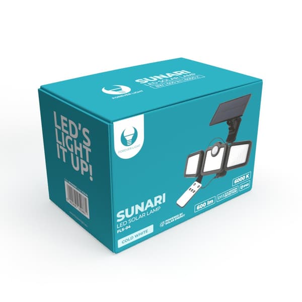 Forever Light SUNARI Solar Lamp LED PIR / 10W / 800lm / 6000K / 2400mAh