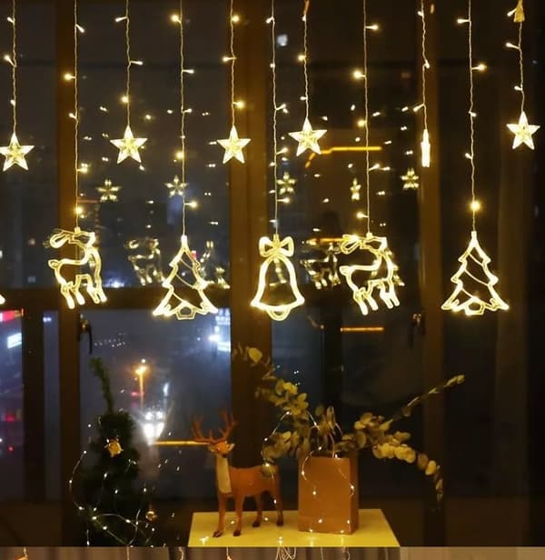 RoGer LED Lights Curtain Reindeer 138 LED / Warm-White / 2.5m