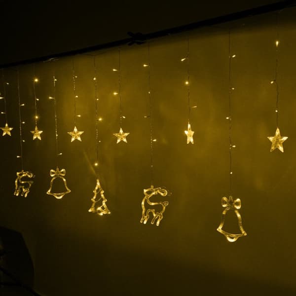 RoGer LED Lights Curtain Reindeer 138 LED / Warm-White / 2.5m