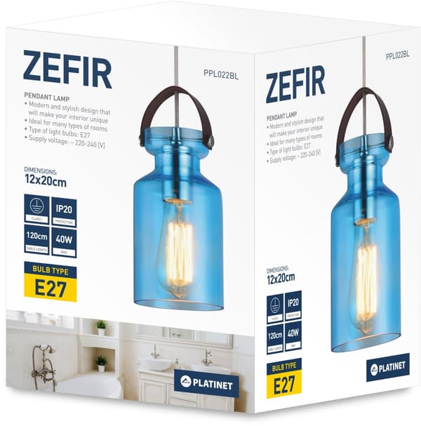 Platinet PPL022BL Pendant Lamp Zefir Blue