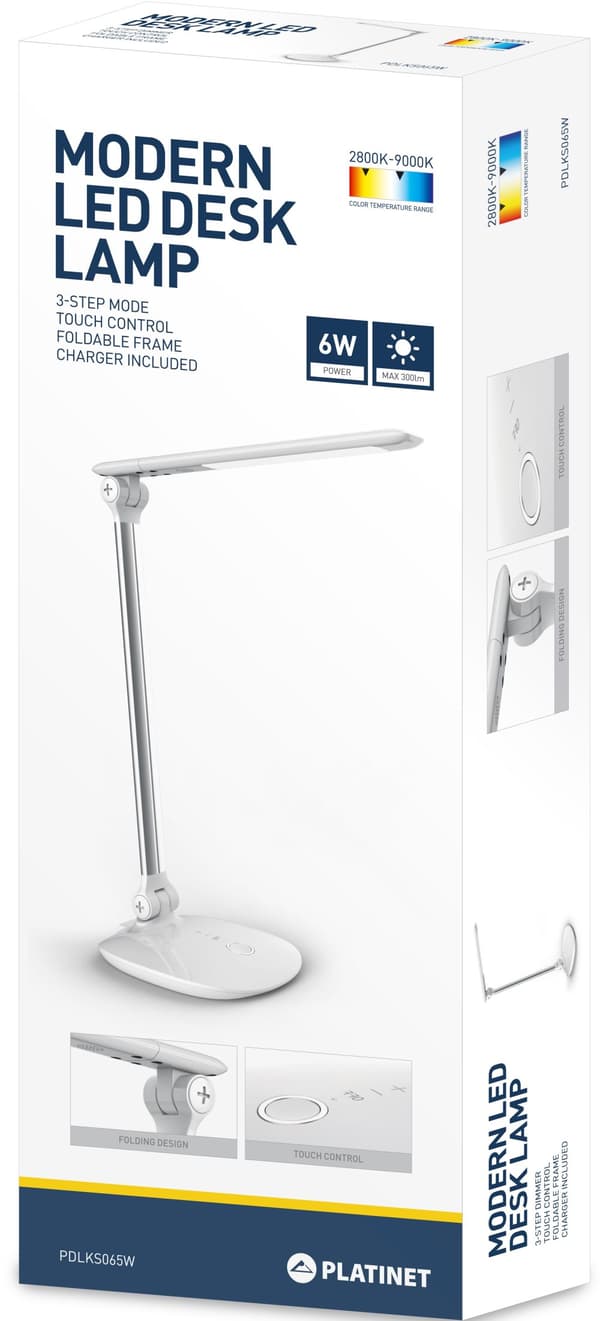 Platinet desk lamp PDLKS065W 6W Chrome Silver (44393)