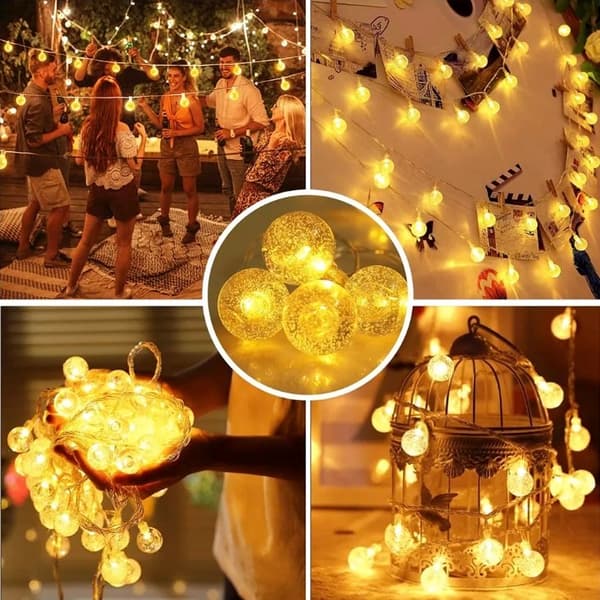 RoGer Bulb String Lights 100 LED Warm-White 10m