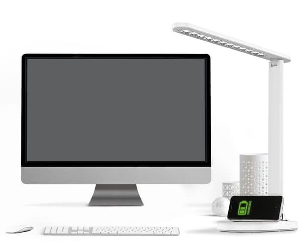 Platinet desk lamp with wireless charger PDL081W 18W QI, white (45244)