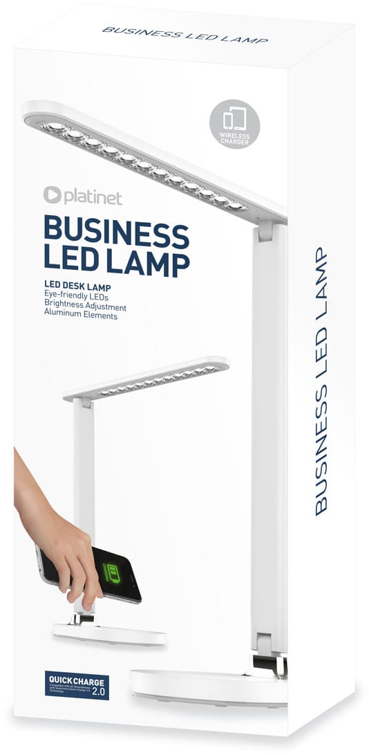 Platinet desk lamp with wireless charger PDL081W 18W QI, white (45244)