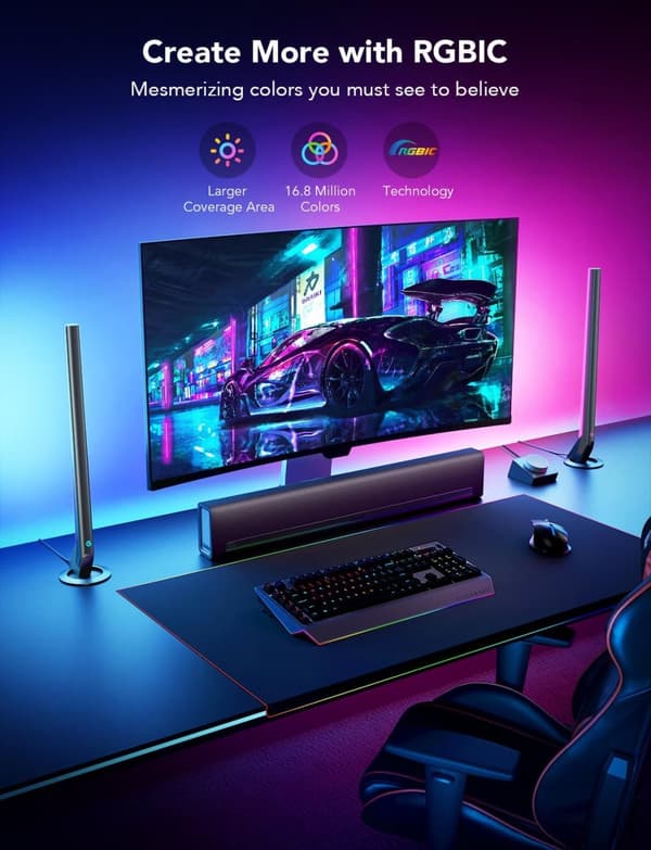 GOVEE H6047 SMART LED LIGHTS RGBIC, WI-FI, ALEXA, GOOGLE ASSISTANT