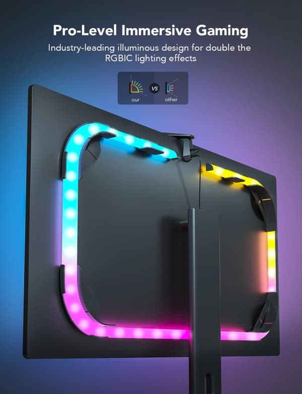 Govee H604B Dreamview G1; LED lighting; RGBIC, Wi-Fi, Alexa, Google