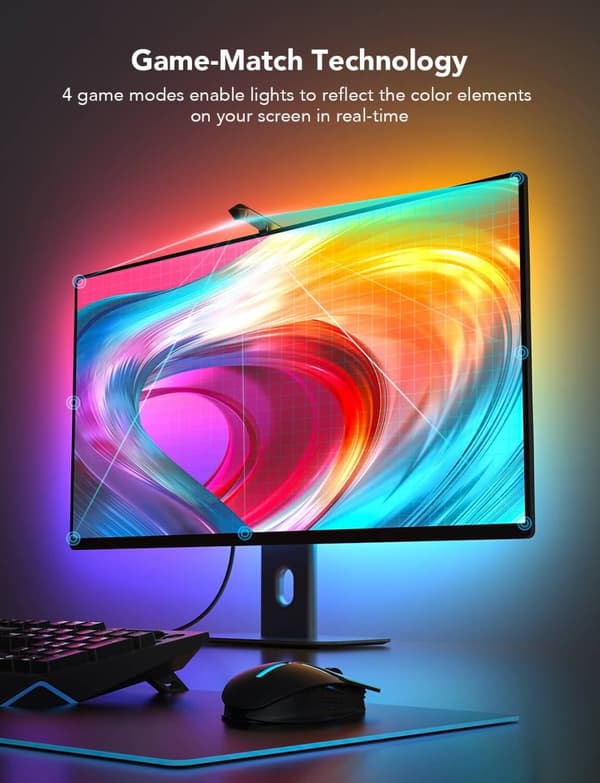 Govee H604B Dreamview G1; LED lighting; RGBIC, Wi-Fi, Alexa, Google