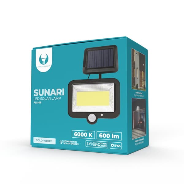 Forever Light SUNARI Solar Lamp  LED / FLS-06 / COB PIR / 8W /  600lm / 6000K / 1800mAh / Li-Ion