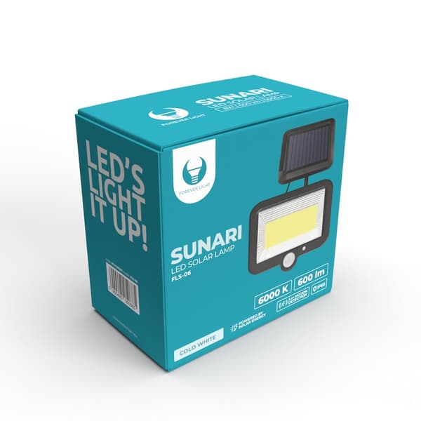 Forever Light SUNARI Solar Lamp  LED / FLS-06 / COB PIR / 8W /  600lm / 6000K / 1800mAh / Li-Ion