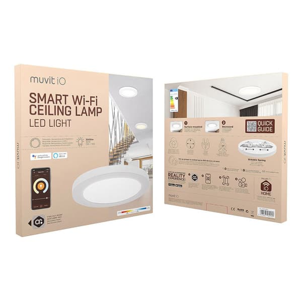 Muvit Ceiling Light Wifi And Cct 3000 Lm 30w Hvid