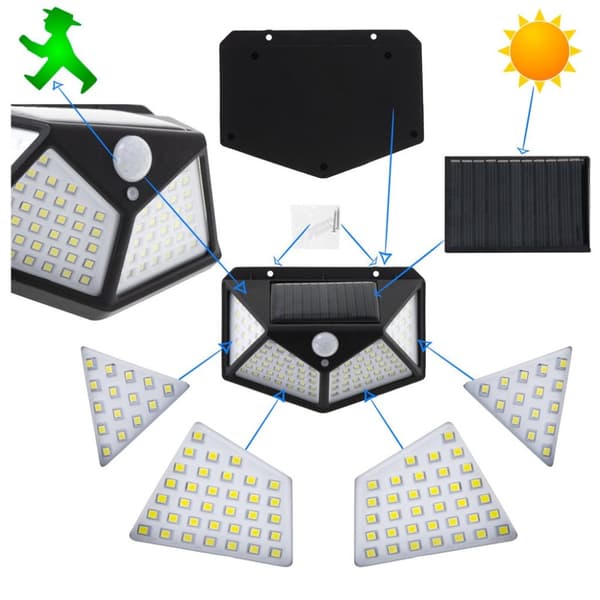 RoGer Solar Lamp with halogen 100 LED motion sensor