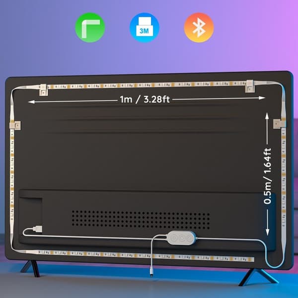 Govee RGB Bluetooth LED Backlight For TVs 46-60 Inches Smart strip light White