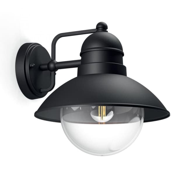 Outdoor wall lamp PHILIPS HOVERFLY, IP44 1xE27, max 60 W, 22.2x24.8x22.4cm Sort