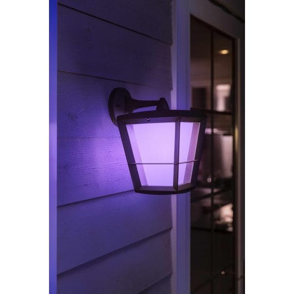 HUE ECONIC BLACK LED WALL LIGHT 15W 2000-6500K 1150LM RGB WCA IP44 ALUMINUM/ GLASS