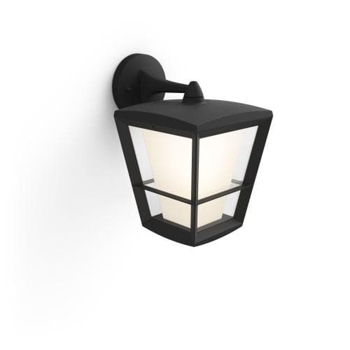 HUE ECONIC BLACK LED WALL LIGHT 15W 2000-6500K 1150LM RGB WCA IP44 ALUMINUM/ GLASS