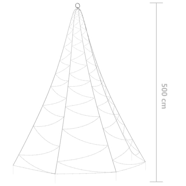 Seinäkuusi metallikoukulla 720xLED sininen 5 m sisä/ulko
