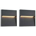 Miniatyrbillede 1 af 7: udendørs LED-væglamper 2 stk. 3 W kvadratisk sort