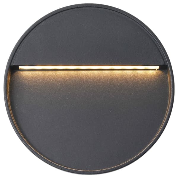 udendørs LED-væglamper 2 stk. 3 W rund sort