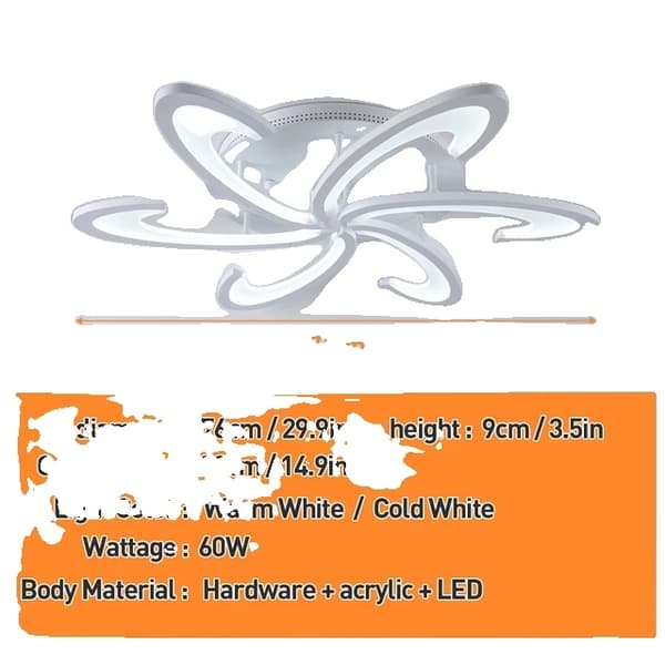 Led Lysekroner, Moderne Design, Akryl og Aluminium Materialer, 6 blade, Kold Hvid