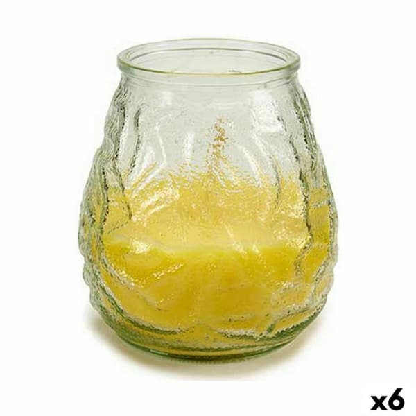 Duftlys Ibergarden CHWJ-9898MT Gul Gennemsigtig Glas Paraffin Citronela 9 x 9,5 x 9 cm (6 enheder)