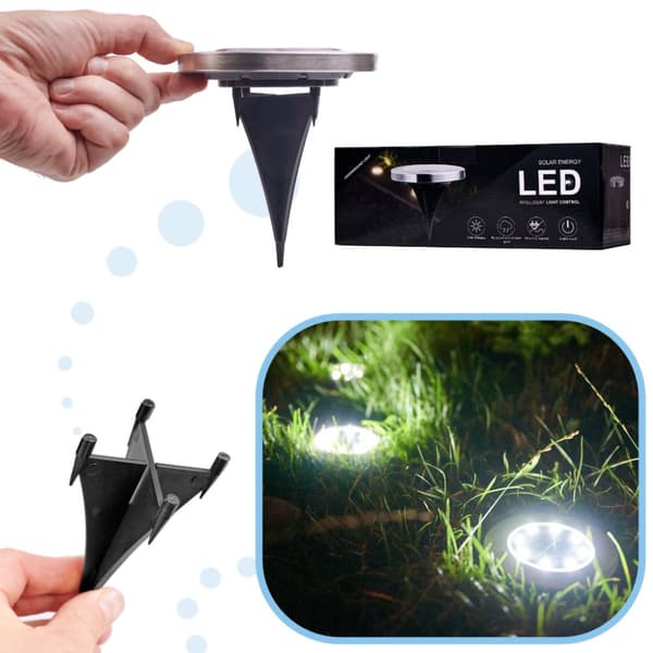 LED solar trädgårdslampa, markmonterad, 12 st