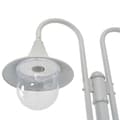 Miniatyrbillede 3 af 4: havestolpelampe E27 220 cm aluminium 2 lanterner hvid