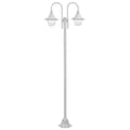 Miniatyrbillede 1 af 4: havestolpelampe E27 220 cm aluminium 2 lanterner hvid
