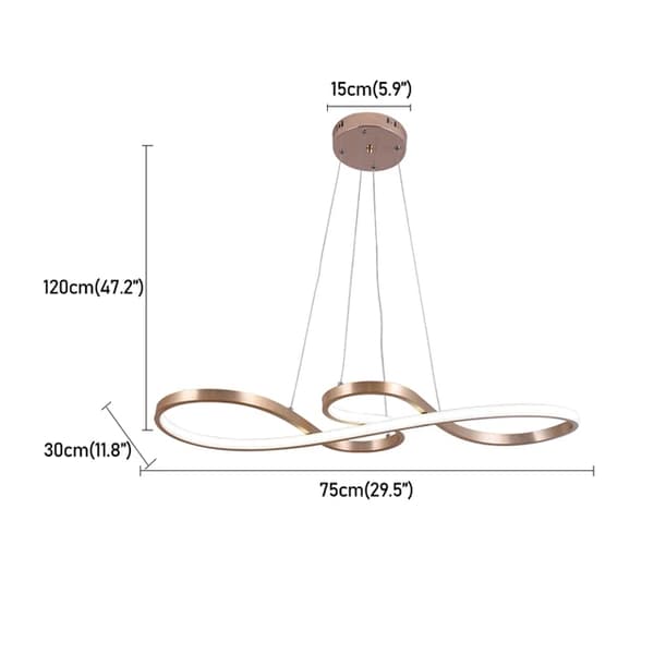 LED-riippuvalaisin, taiteellinen muotoilu, minimalistinen ruokailutilan valaisin, Kulta L75cm 50W, Lämmin Valkoinen