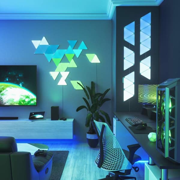Nanoleaf | Shapes Triangles Mini Expansion Pack (10 paneler) | 1 x 0,54 W | 16M+ farver | 2,4 GHz WiFi b/g/n