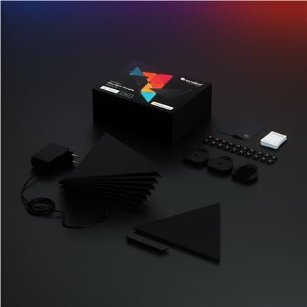 Nanoleaf Shapes Black Triangles Starter Kit (9 paneler) Nanoleaf | Former Black Triangles Starter Kit (9 paneler) | 42 W | Trådløst internet