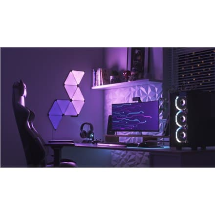 Nanoleaf Shapes Black Triangles Starter Kit (9 paneler) Nanoleaf | Former Black Triangles Starter Kit (9 paneler) | 42 W | Trådløst internet