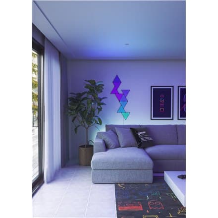 Nanoleaf Shapes Black Triangles Starter Kit (9 paneler) Nanoleaf | Former Black Triangles Starter Kit (9 paneler) | 42 W | Trådløst internet