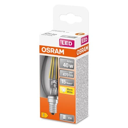 Osram Parathom Classic Filament 40 icke-dim 4W/827 E14 glödlampa Osram | Parathom Classic Filament | E14 | 4 W | Varm vit